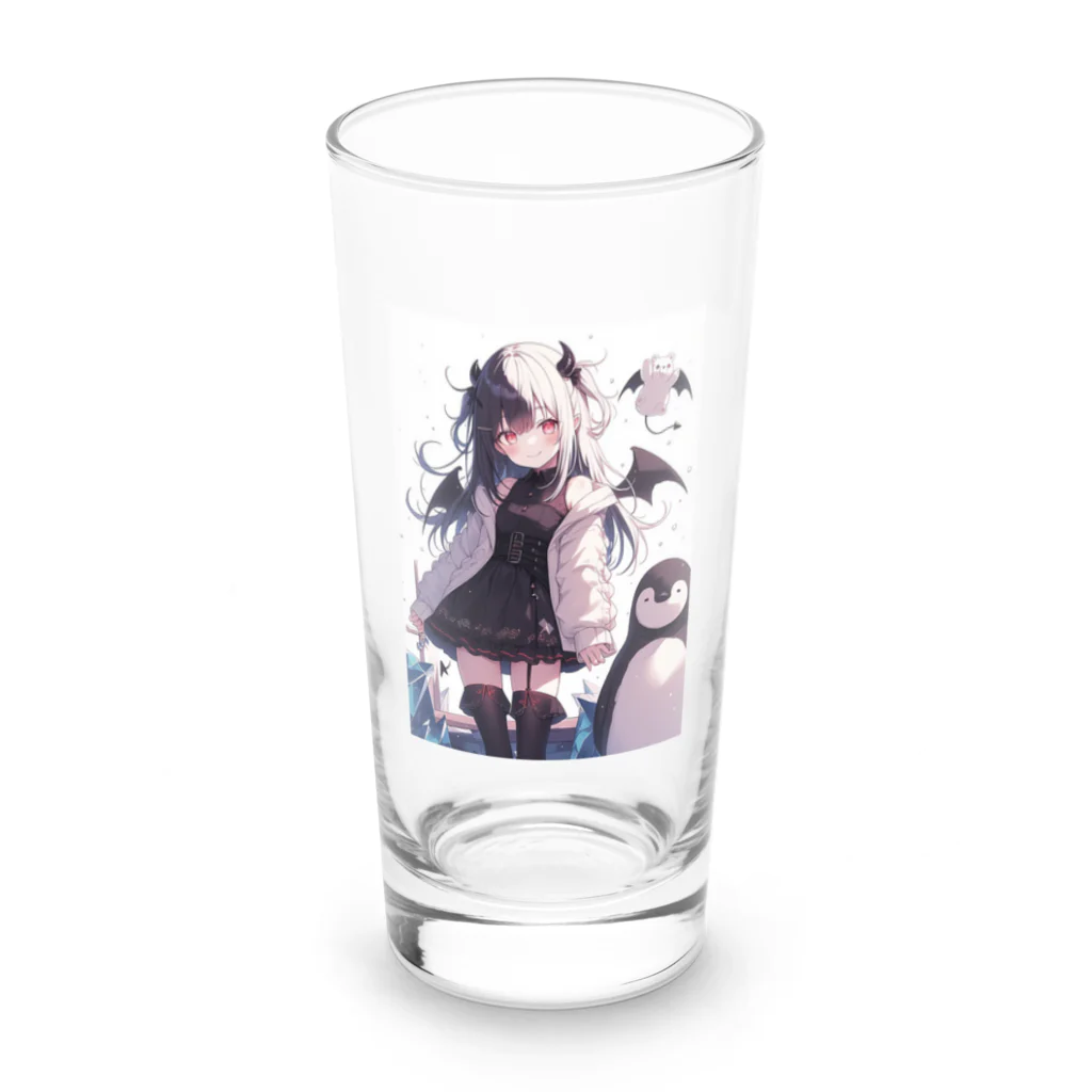 シロクマペンギンの冷極フローズン✕小悪魔ガール Long Sized Water Glass :front