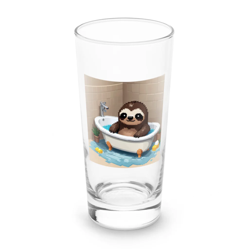 hinata__hinataのお風呂に入っているナマケモノ Long Sized Water Glass :front