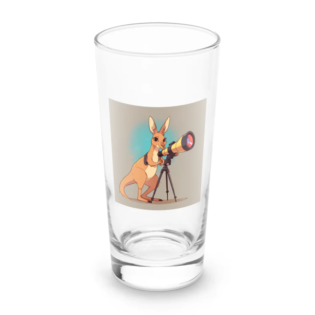 ganeshaのおもちゃの望遠鏡でかわいいカンガルーに会おう Long Sized Water Glass :front