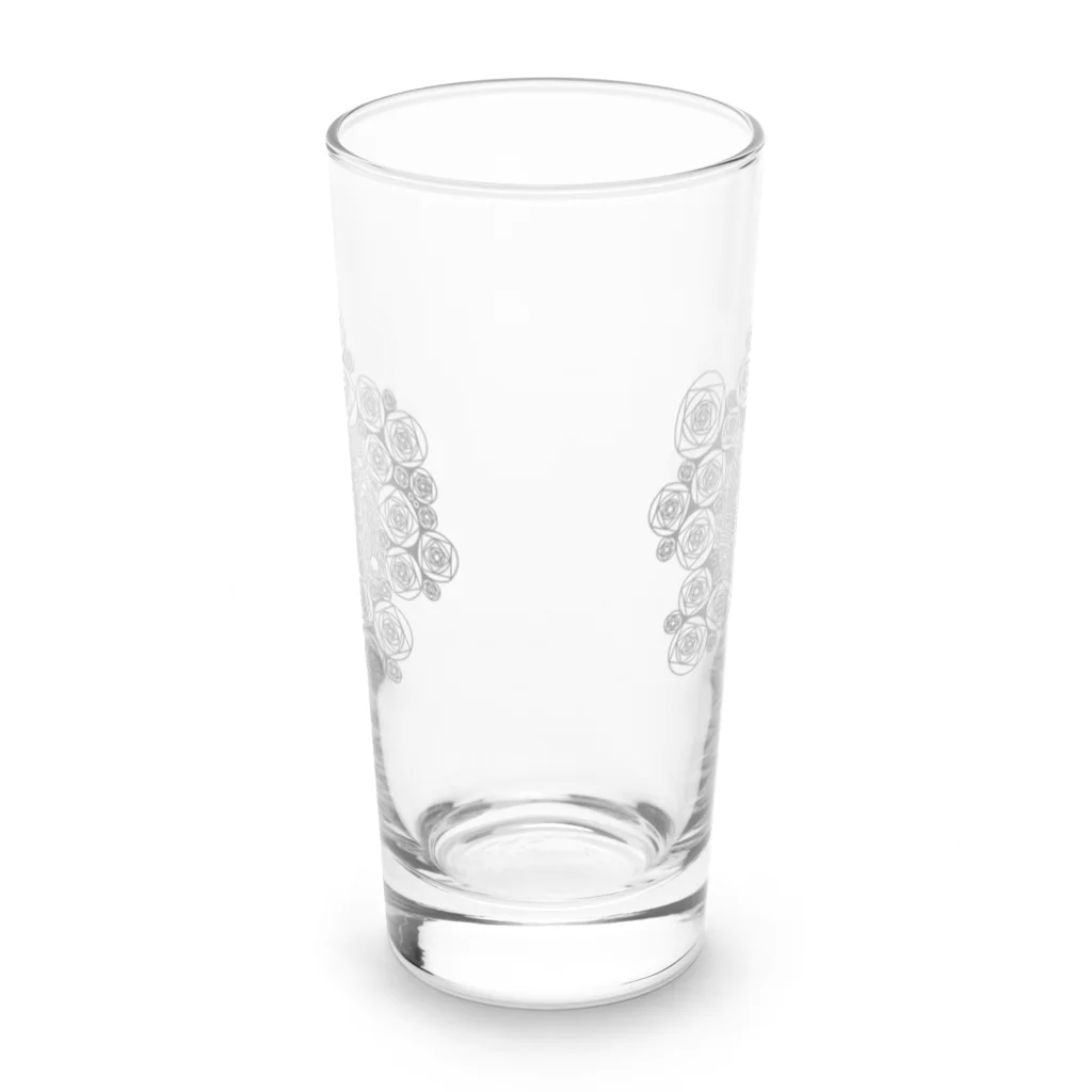 66.9(ろろっく)のバラと水面と魚(グレー) Long Sized Water Glass :front