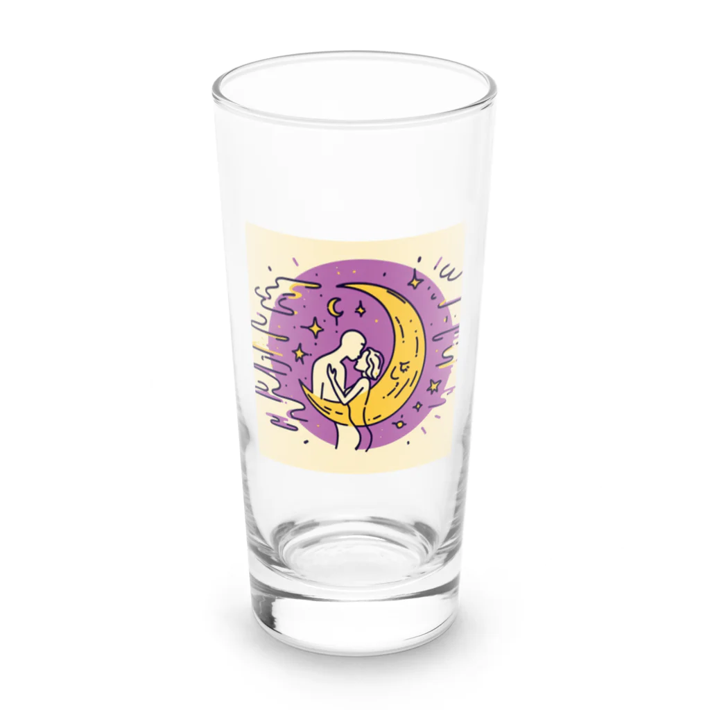 パープルルームの夜のロマンチックな光景！ Long Sized Water Glass :front