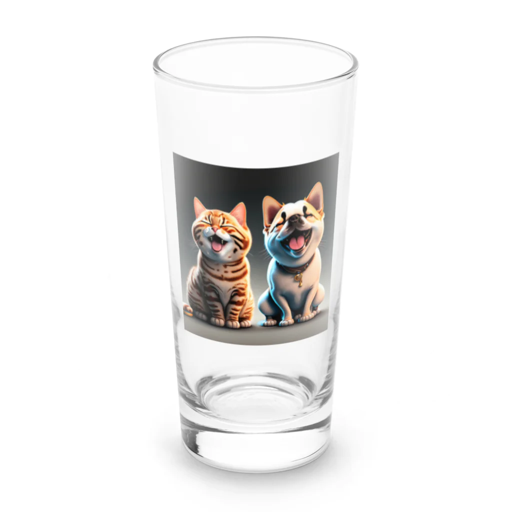 musashiyaのご機嫌な猫と犬 Long Sized Water Glass :front