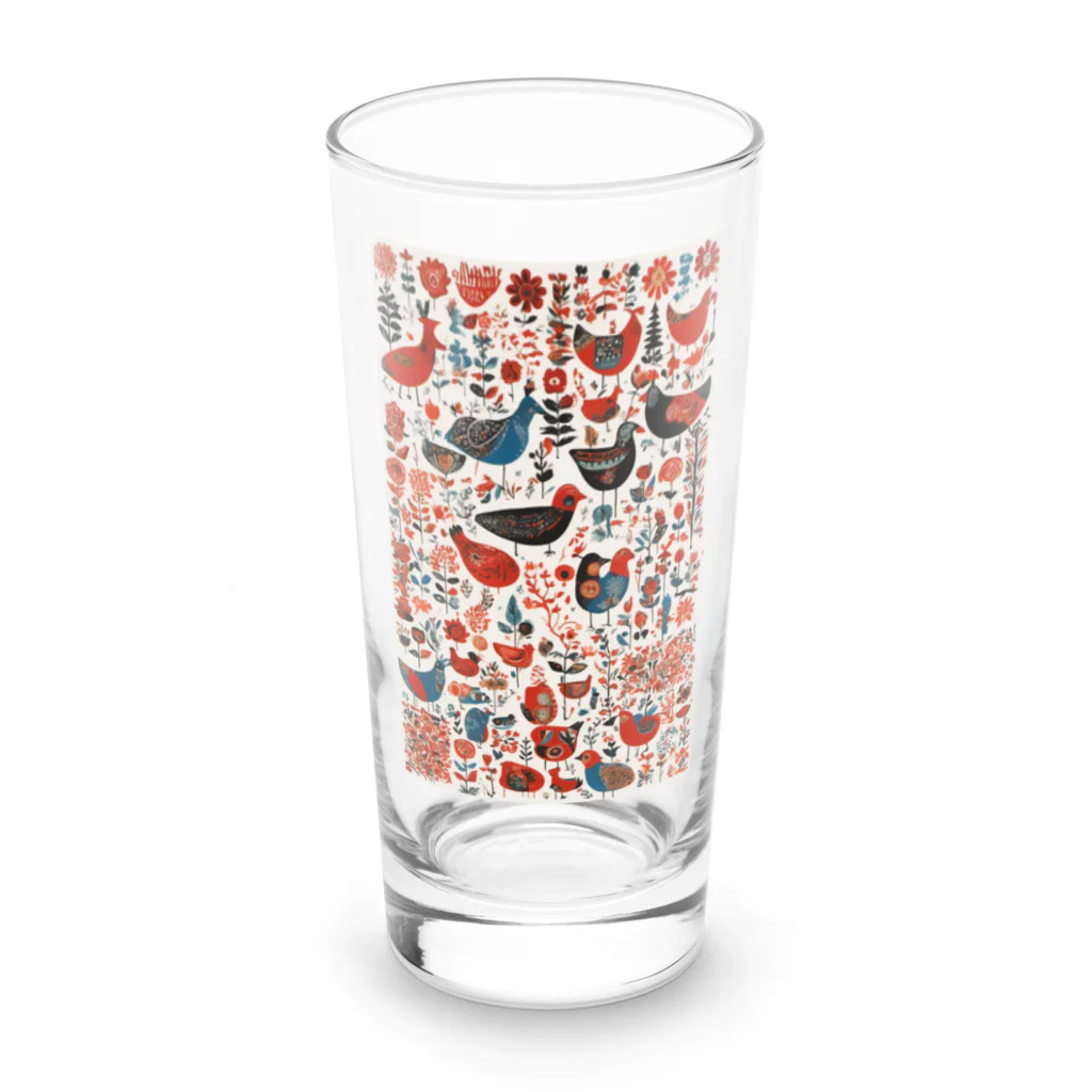 CHIBE86のフォークアート Long Sized Water Glass :front