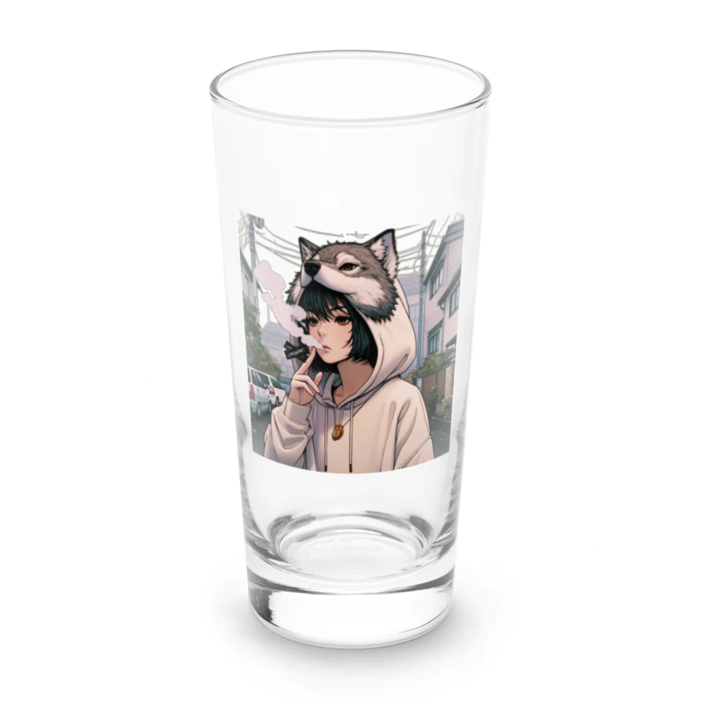 no name...の《背景が変わる⁉️》ウルフ×ウルフカット🐺 Long Sized Water Glass :front