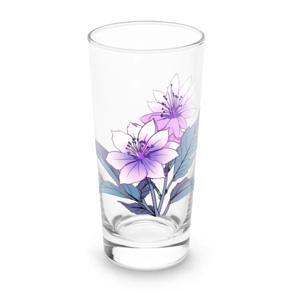 RetrowaveFlowerのRetrowaveFlower-ムラサキハナナ- Long Sized Water Glass :front