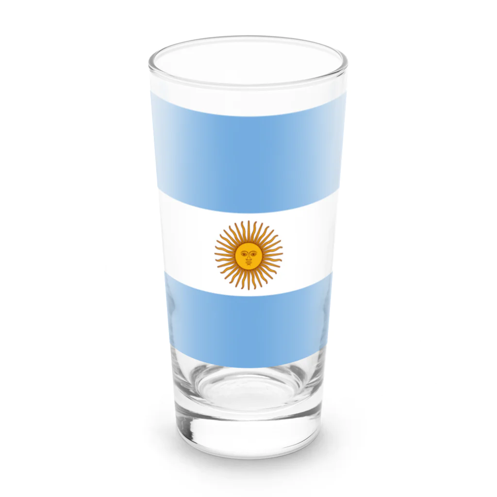 お絵かき屋さんのアルゼンチンの国旗 Long Sized Water Glass :front