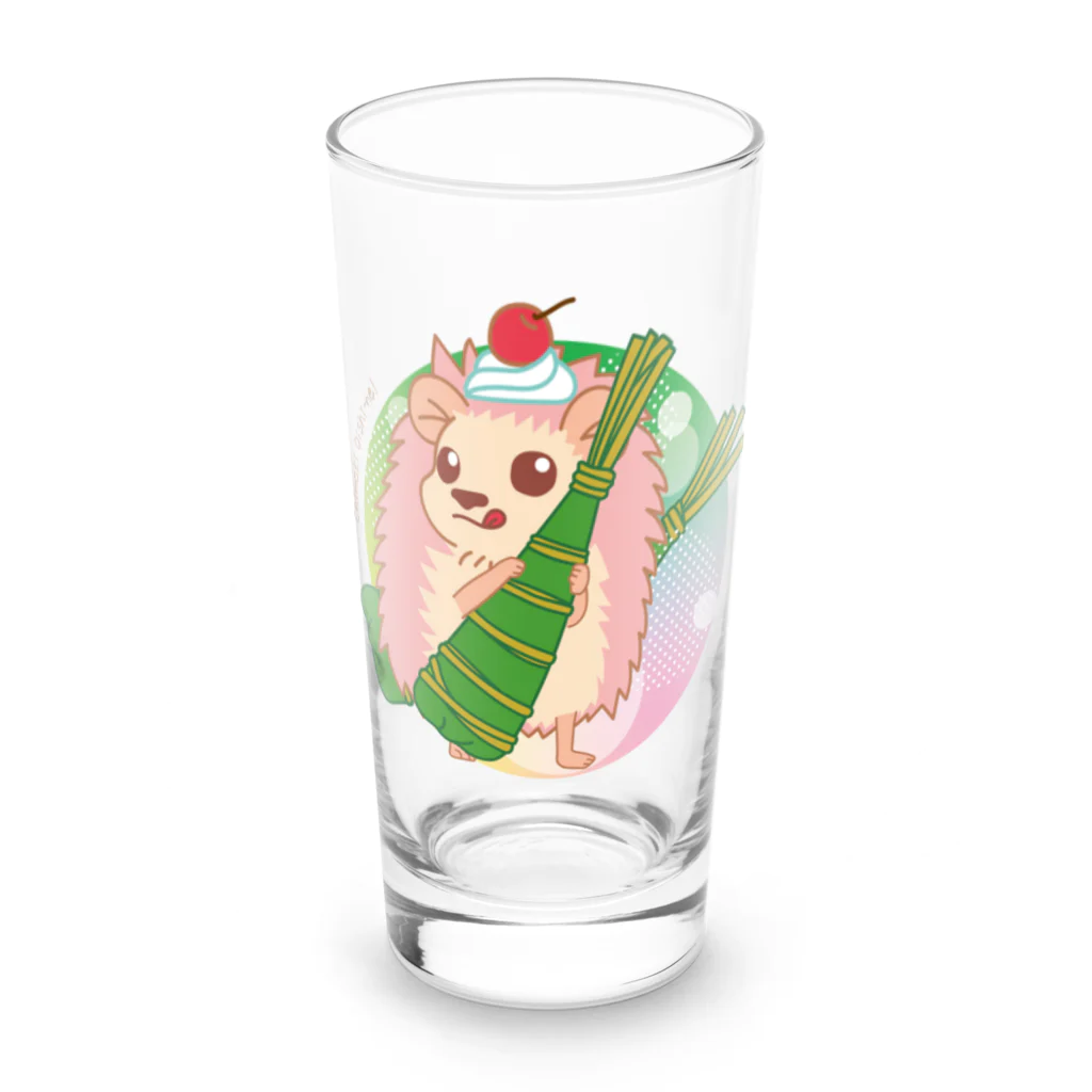 さちあきのおみせの季節のちまきハリネズミ Long Sized Water Glass :front