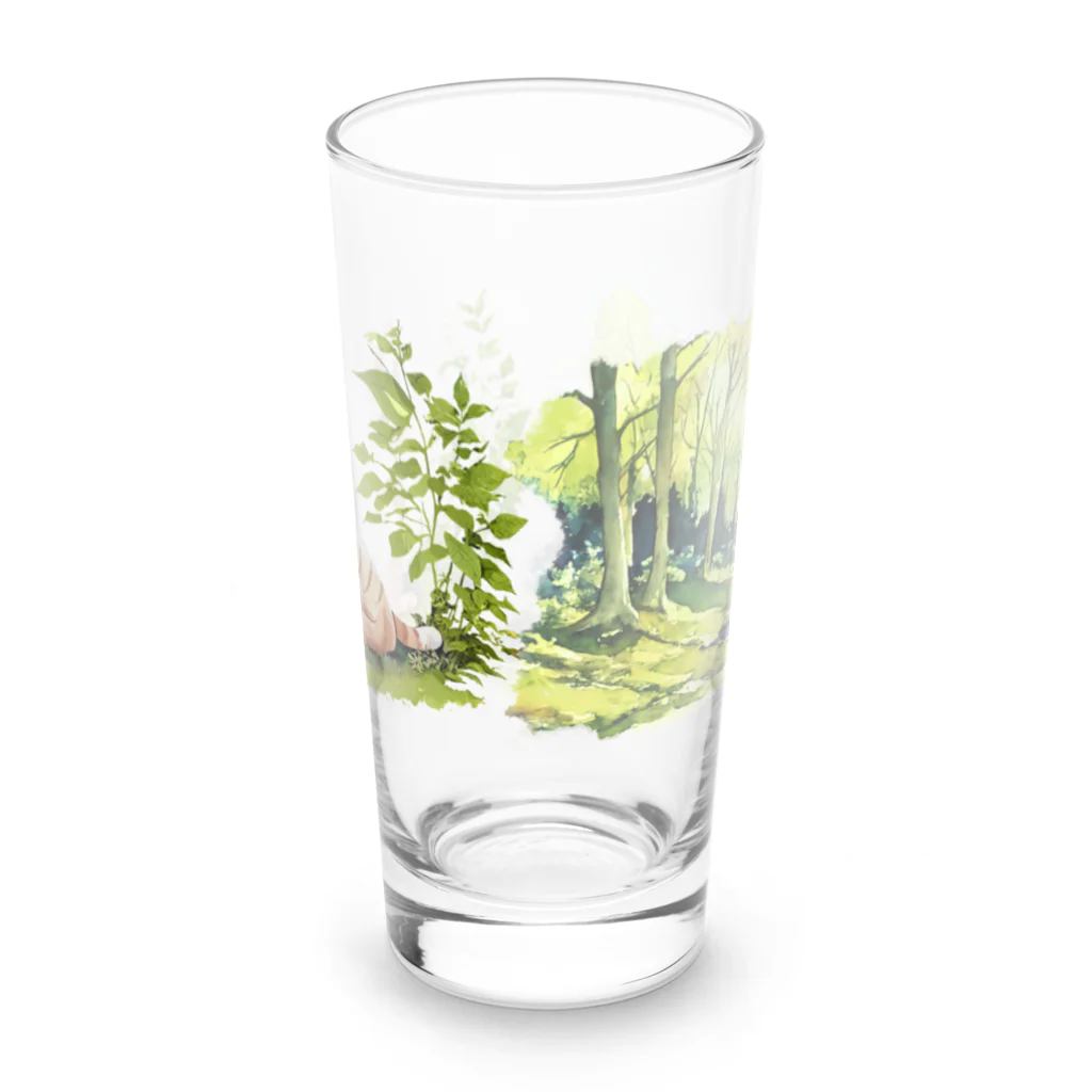 猫との風景の茶トラと森グラス Long Sized Water Glass :front