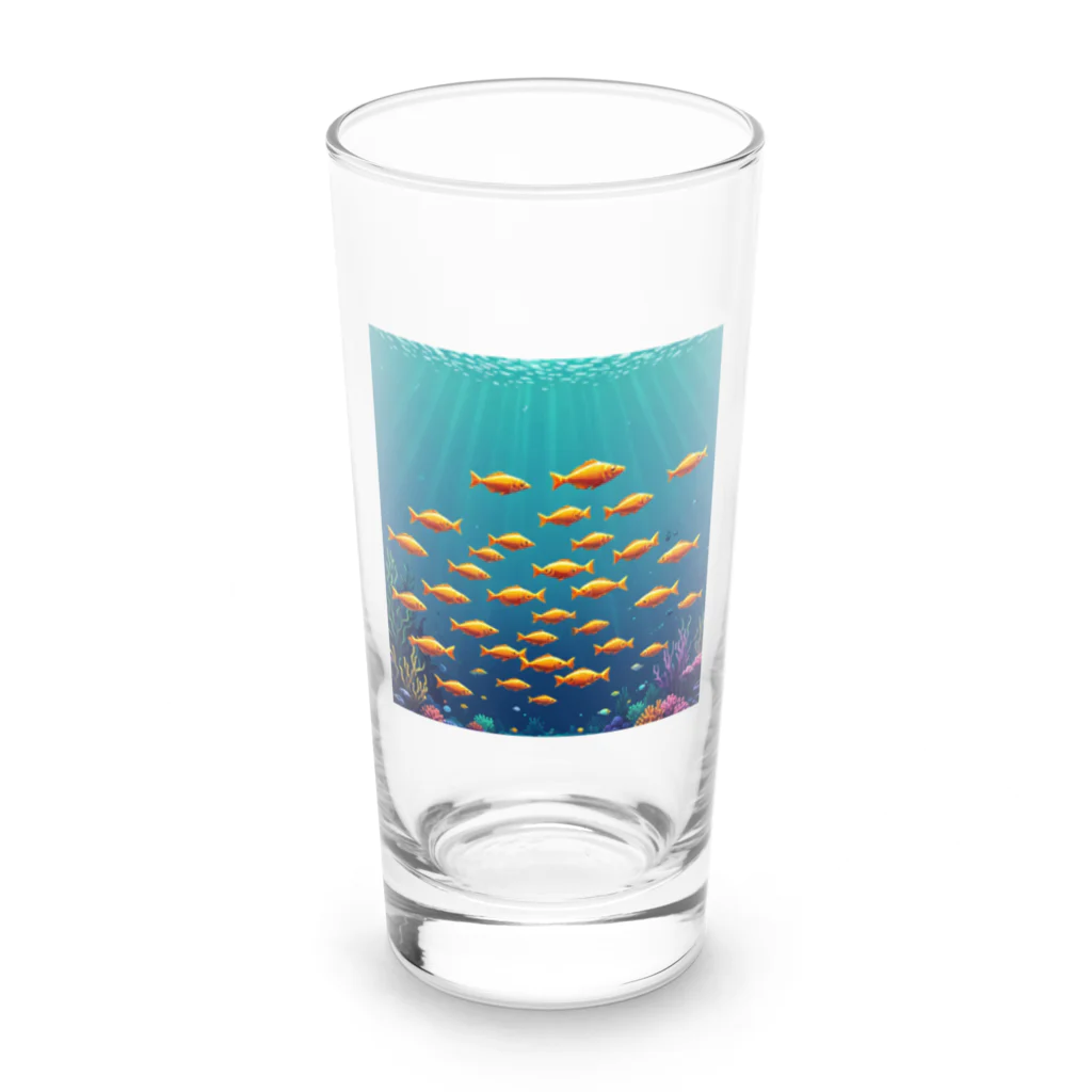 takekoputaの海中を泳ぐ魚のひれ Long Sized Water Glass :front