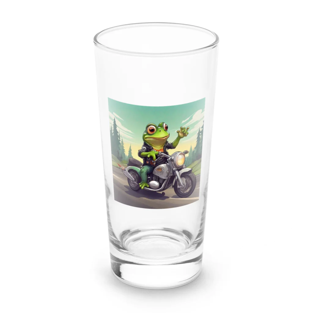 二宮大輔のカエルライダー4兄弟　3男　パオロ Long Sized Water Glass :front