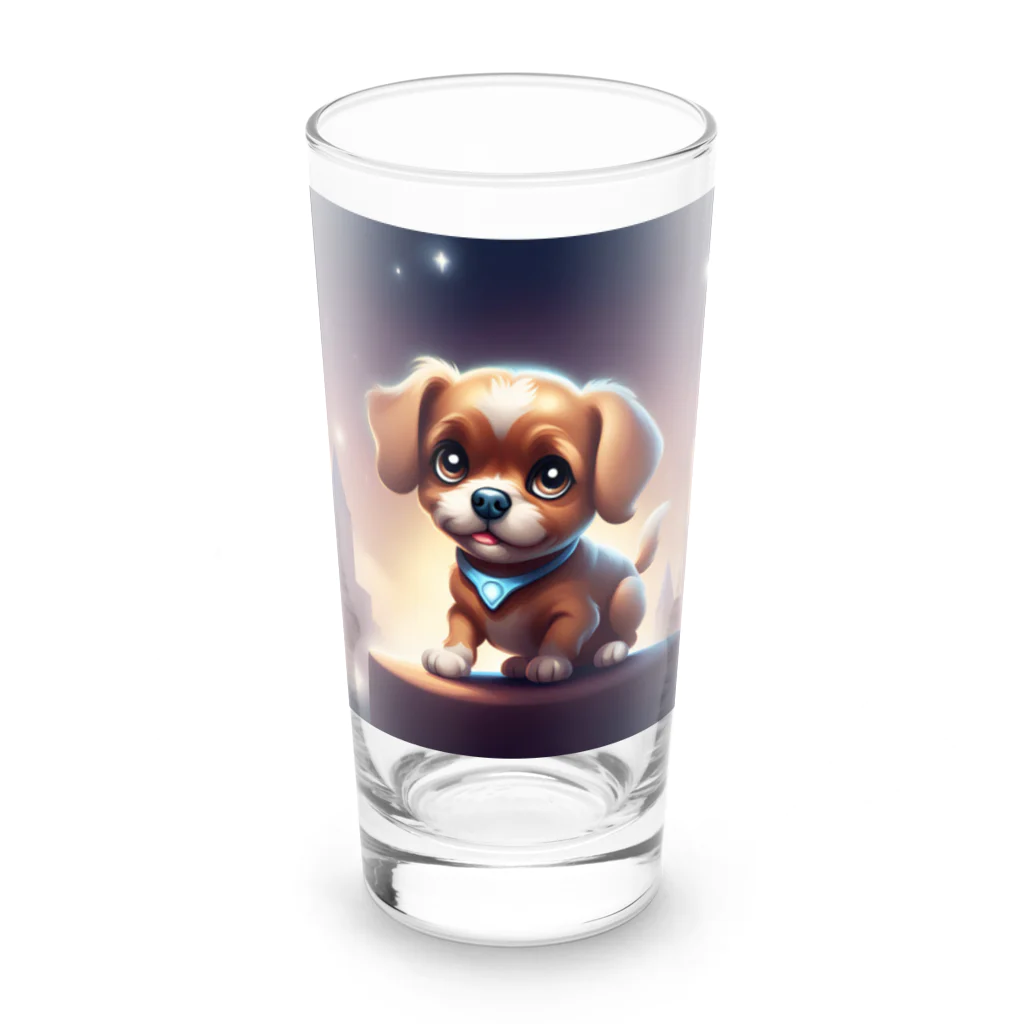 Void Dogの目が輝くかわいい小型犬が登場🐶✨ Long Sized Water Glass :front