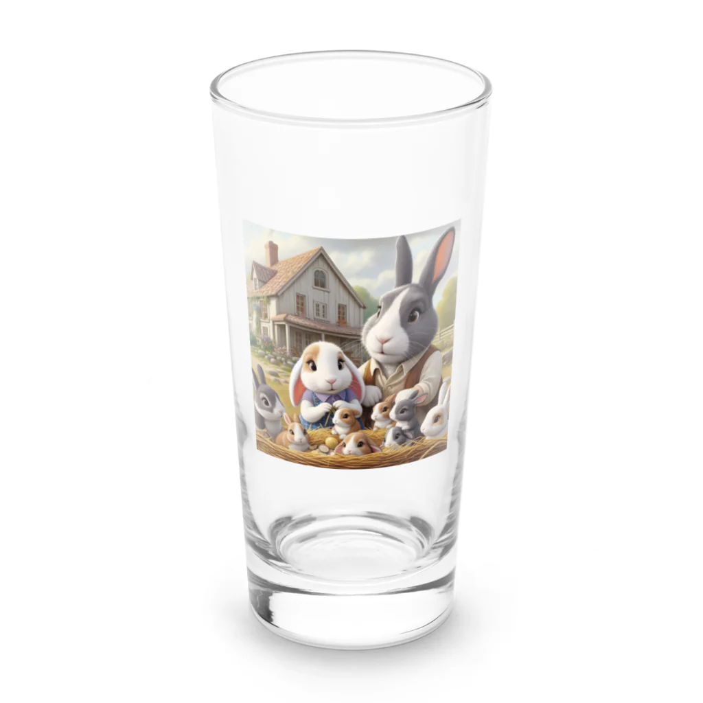 noririnoのウサギの親子 Long Sized Water Glass :front