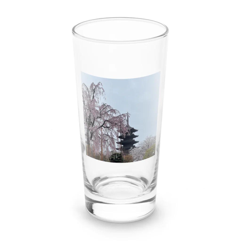 puakeli 合同会社の枝垂れ桜と五重塔 Long Sized Water Glass :front