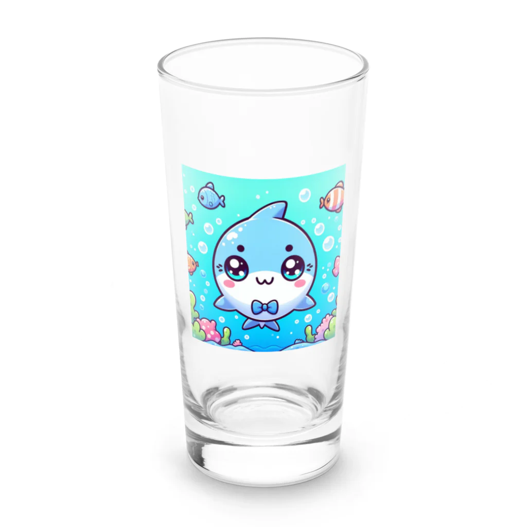 aki-hiro130のかわいいサメです Long Sized Water Glass :front