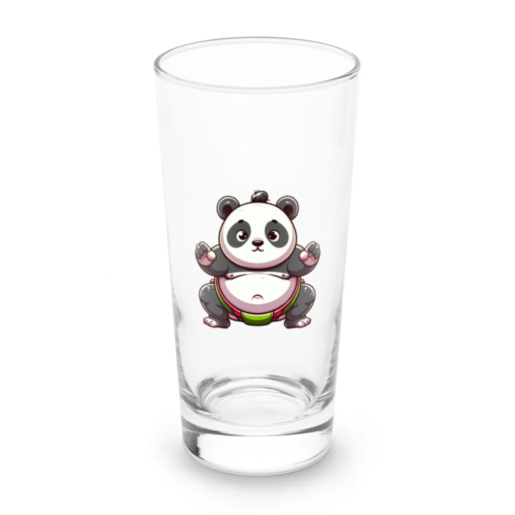 アニマルホビーズの相撲パンダ Long Sized Water Glass :front