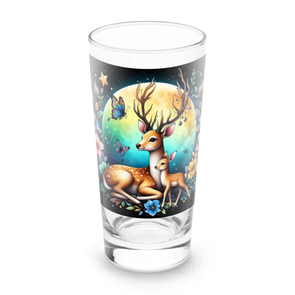 momoart8888の満月の花🦌🌝 Long Sized Water Glass :front