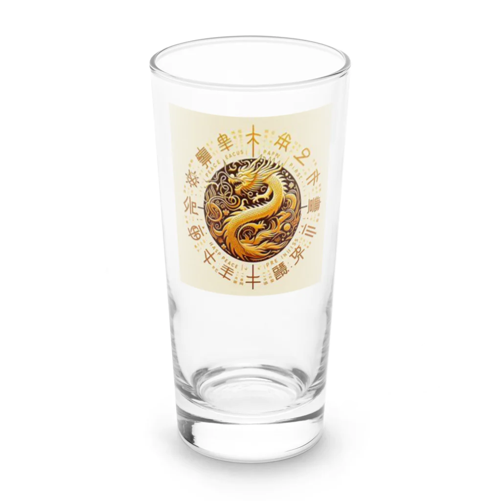 亀蘭タマムシの各国文字「平和」「幸福」 Long Sized Water Glass :front