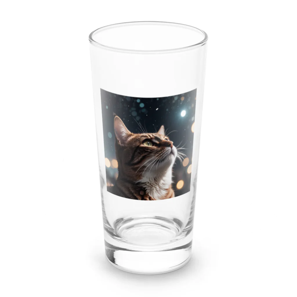 AI Design Labの星を見る猫 Long Sized Water Glass :front