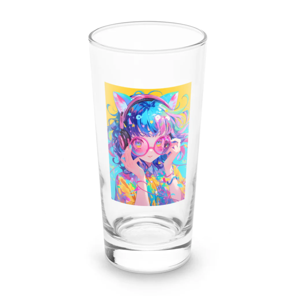 no_mi_Ke08のメガネの可愛い女の子のキャラクター Long Sized Water Glass :front