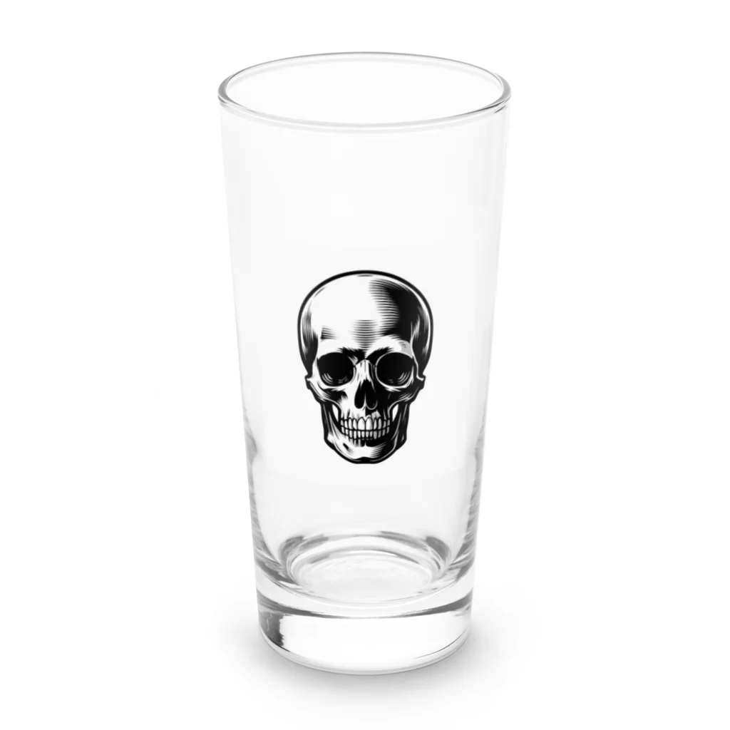 髑髏と骨のシンプルスカル Long Sized Water Glass :front