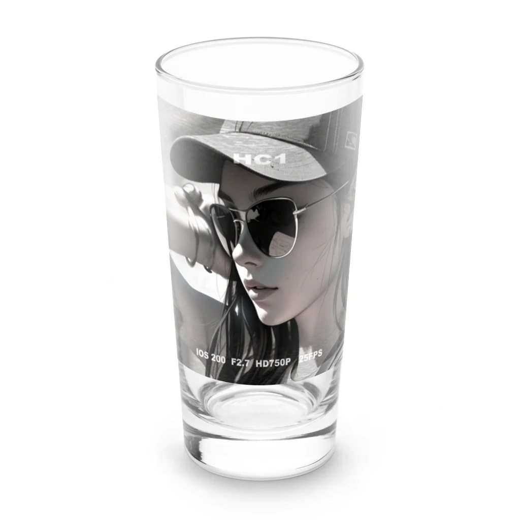 A&MのCool girl【モノクロ】 Long Sized Water Glass :front