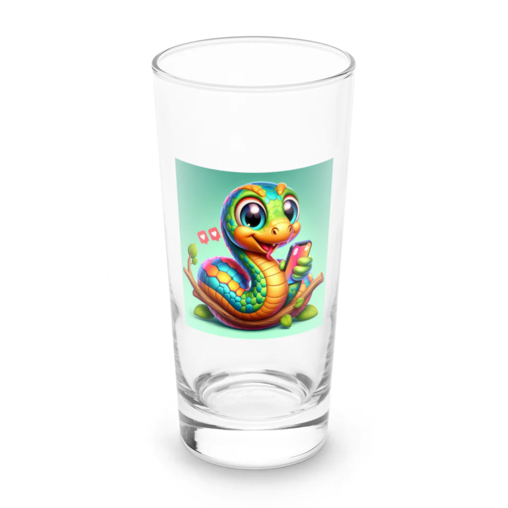 レイミーショップのかわいいヘビキャラ「ピーター」のグッズ Long Sized Water Glass :front