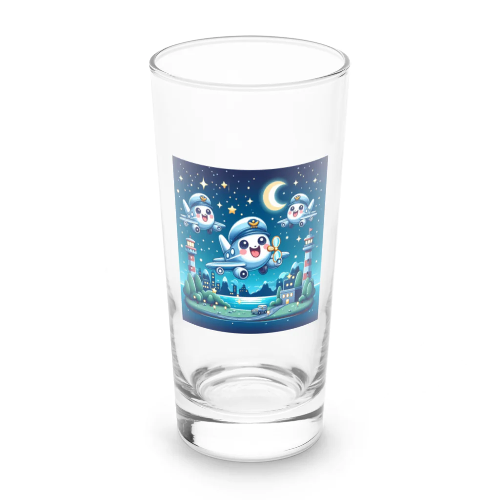 キャラクターズのキラキラ夜景飛行くん Long Sized Water Glass :front