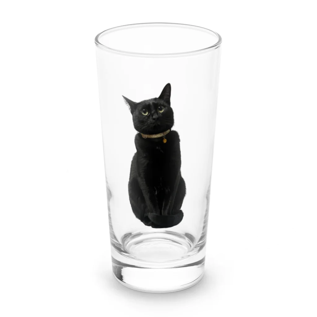 黒猫マメちゃんの魅惑ショップのリアル黒猫マメちゃんグッズ Long Sized Water Glass :front