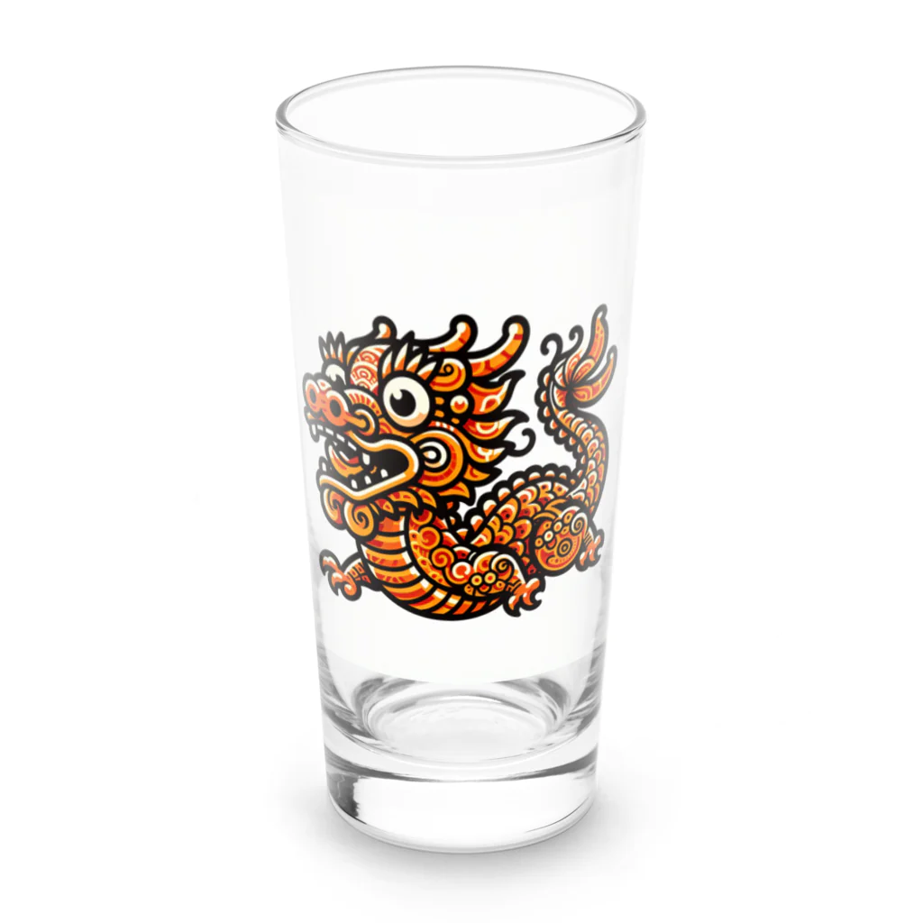 carl-carlのオレンジドラゴン Long Sized Water Glass :front