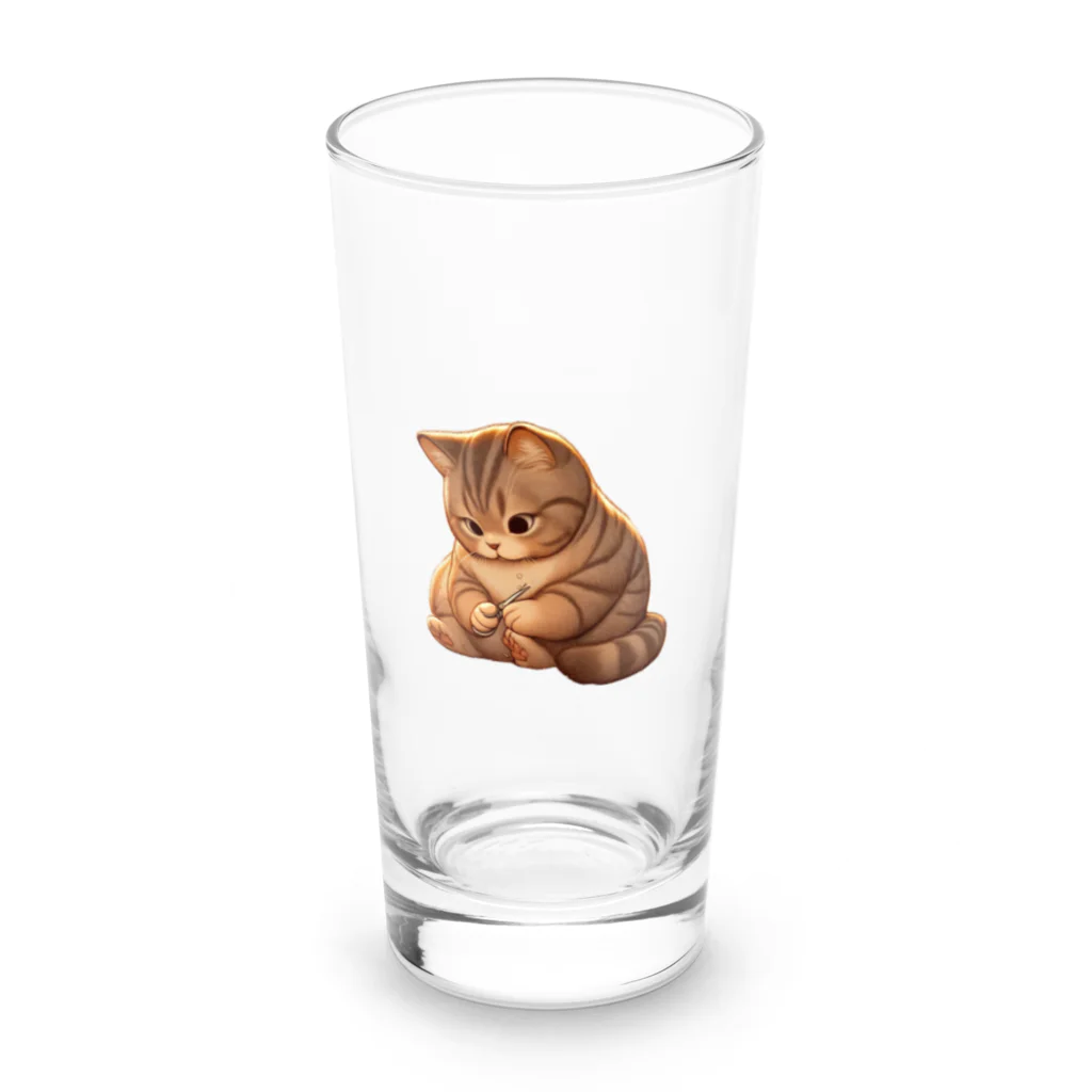 statham2865の爪を研ぐ猫 Long Sized Water Glass :front