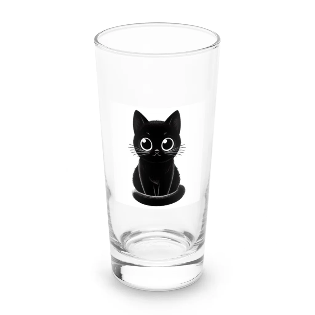 Mizuki・ASIA CATの黒猫さん❤️ Long Sized Water Glass :front