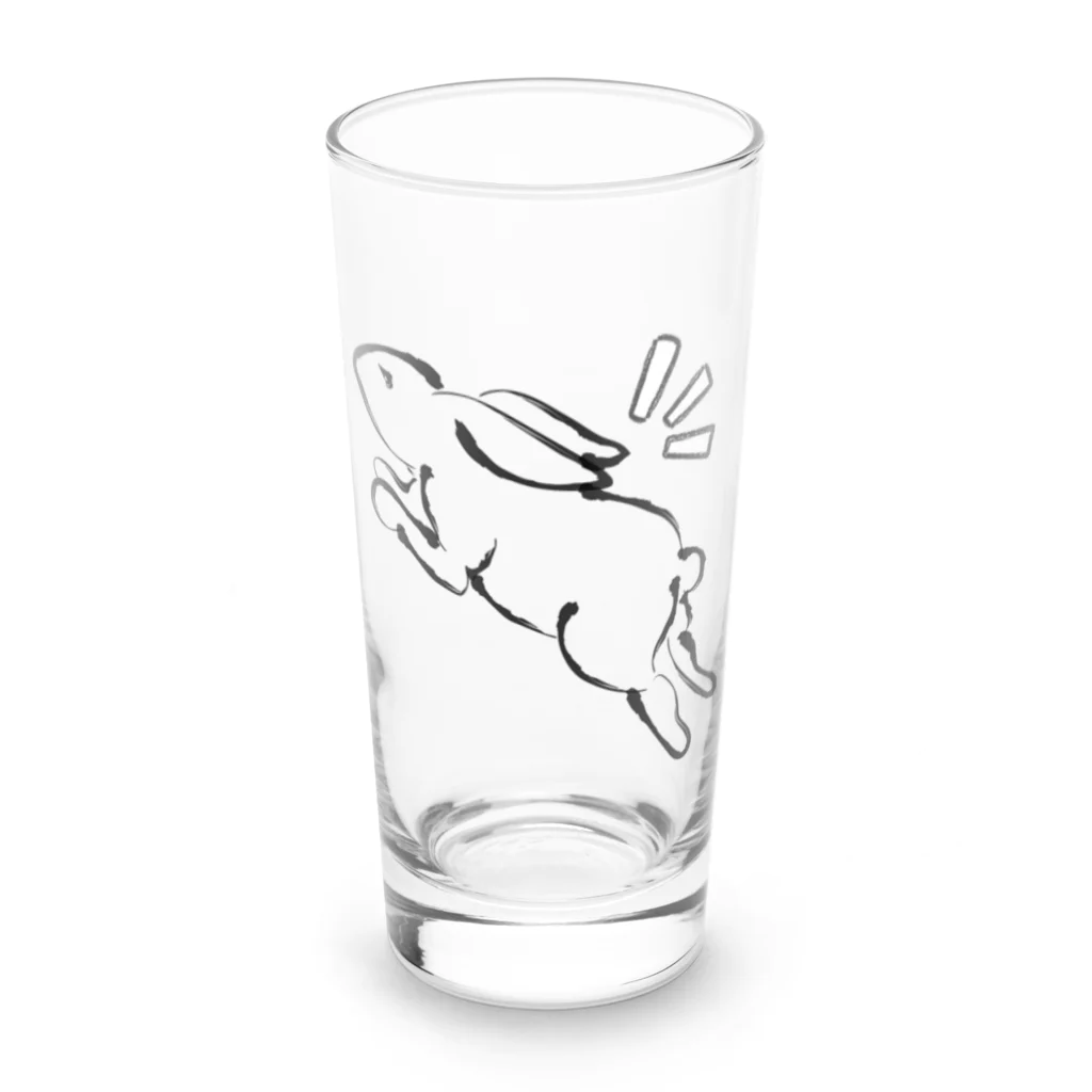 はる_社務所のうさぎ　和風 Long Sized Water Glass :front