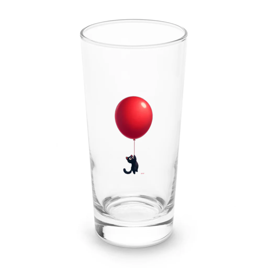 lblの風船で空を飛んだ黒猫君 Long Sized Water Glass :front