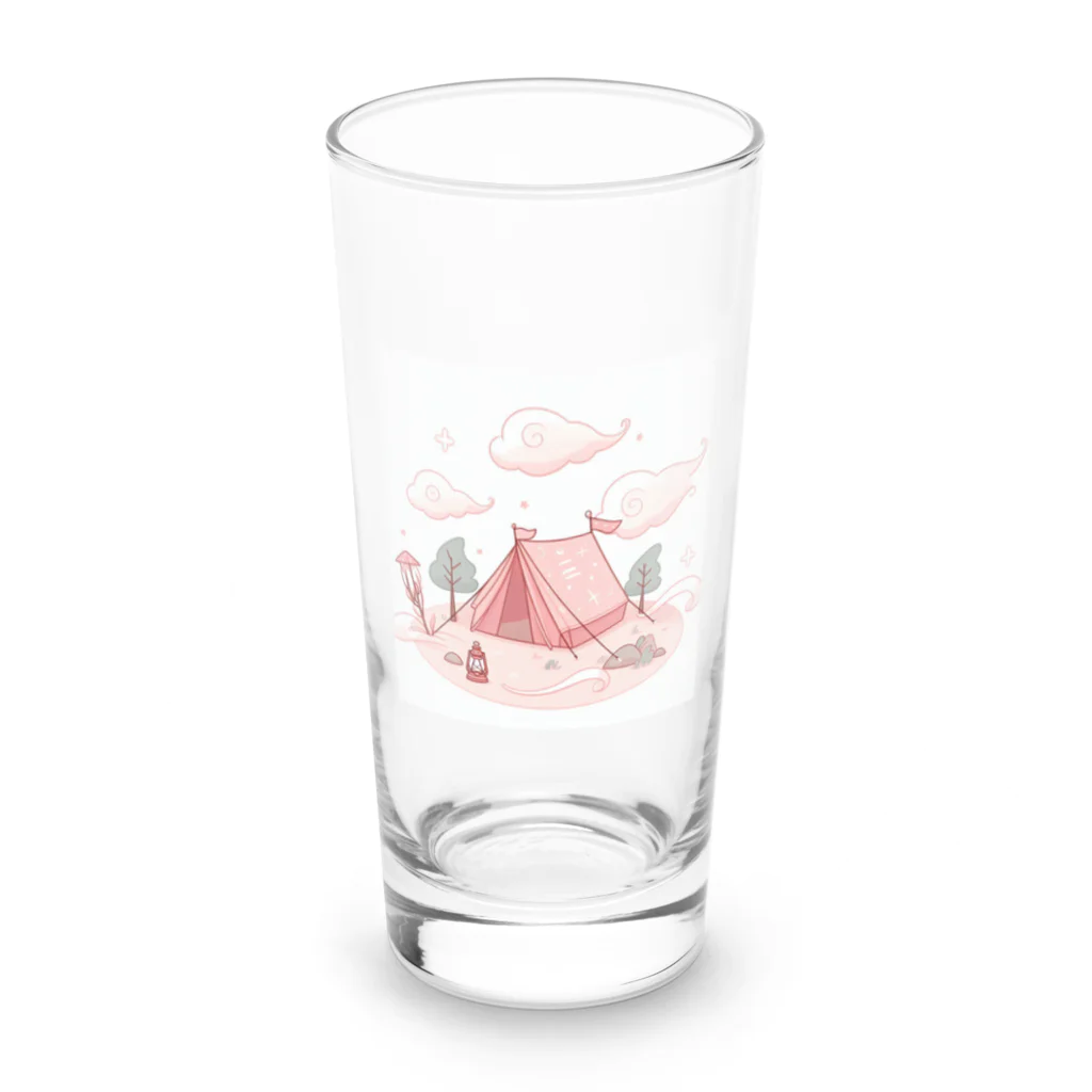 さちキャン(p)@さちcam(p)の山頂でキャンプ　テント　ふわふわピンク Long Sized Water Glass :front