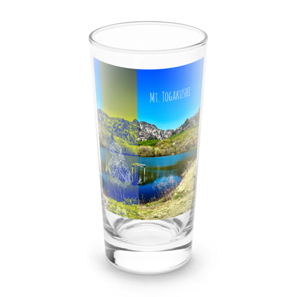 くしゃくしゃブルドッグの戸隠山_no1 Long Sized Water Glass :front