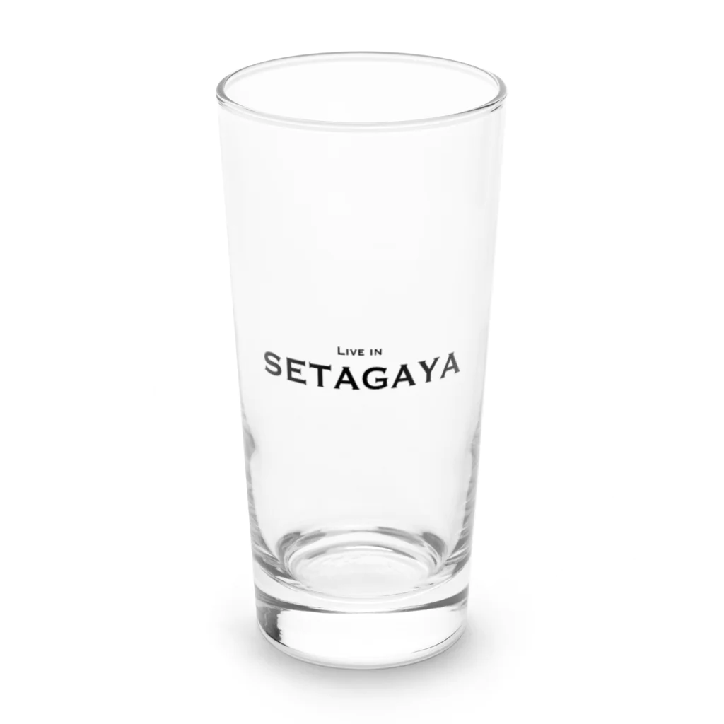 せたが屋さんの世田谷グッズ　ブラックlive in setagayaロゴ（setagaya item） ロンググラス前面
