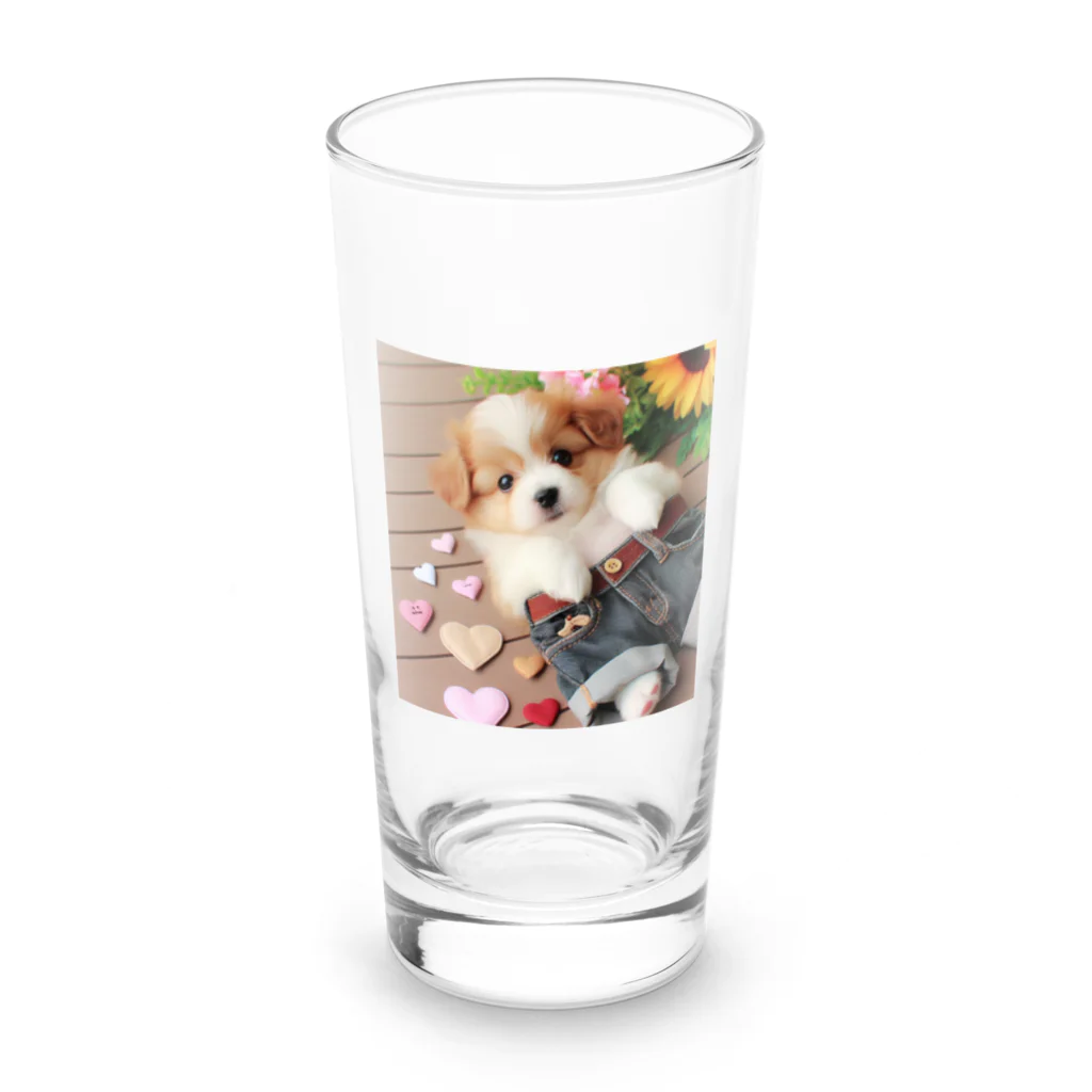 鈴木敏夫のジーパンがかわいいねー犬には　お似合いかも Long Sized Water Glass :front