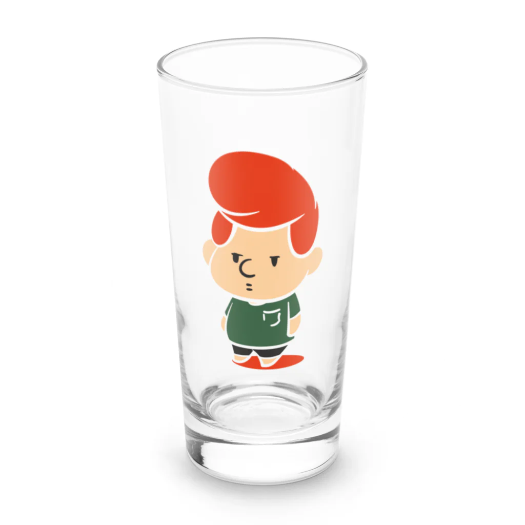 Poooompadoooourのおむずかりボーイ(線なし/カラー・赤) Long Sized Water Glass :front