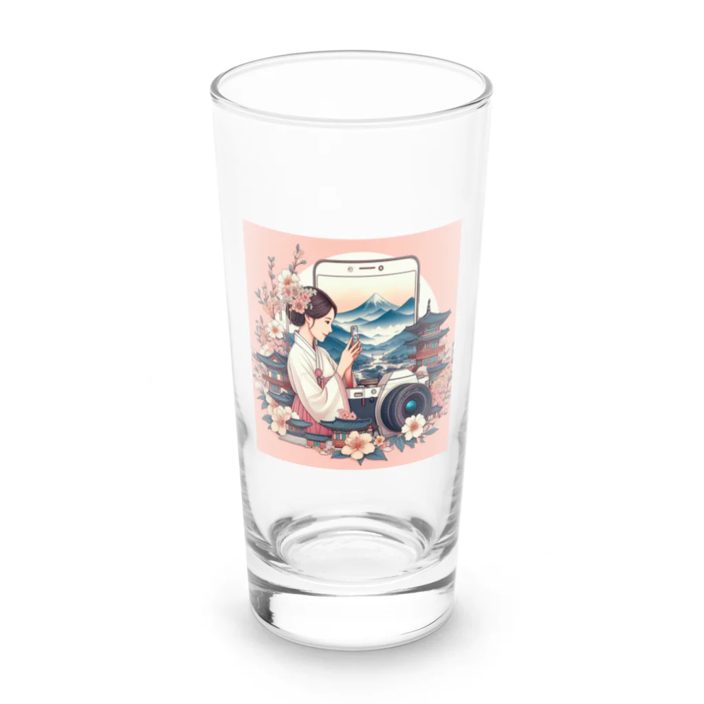 はむはむのかわいいデザイン　人気アイテム Long Sized Water Glass :front