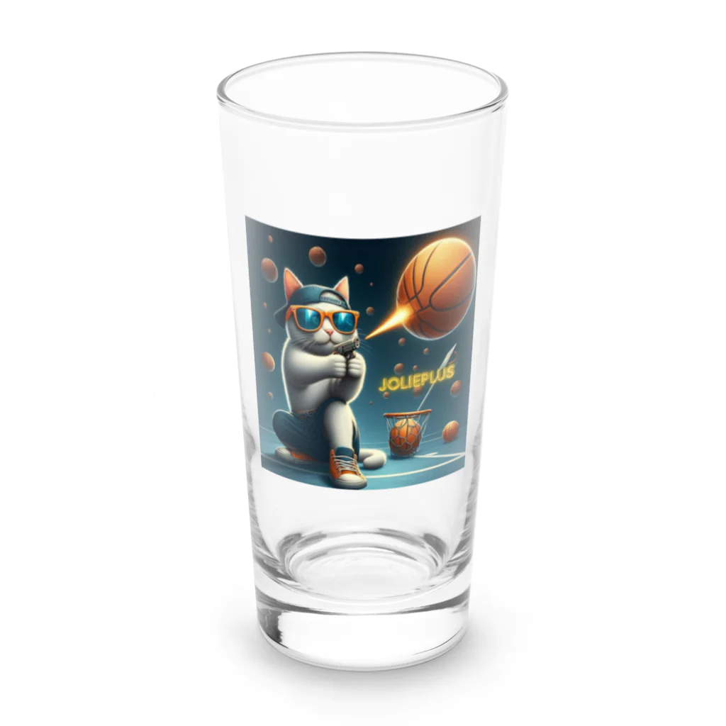 jolieplusのかっこいいバスケネコ😺 Long Sized Water Glass :front