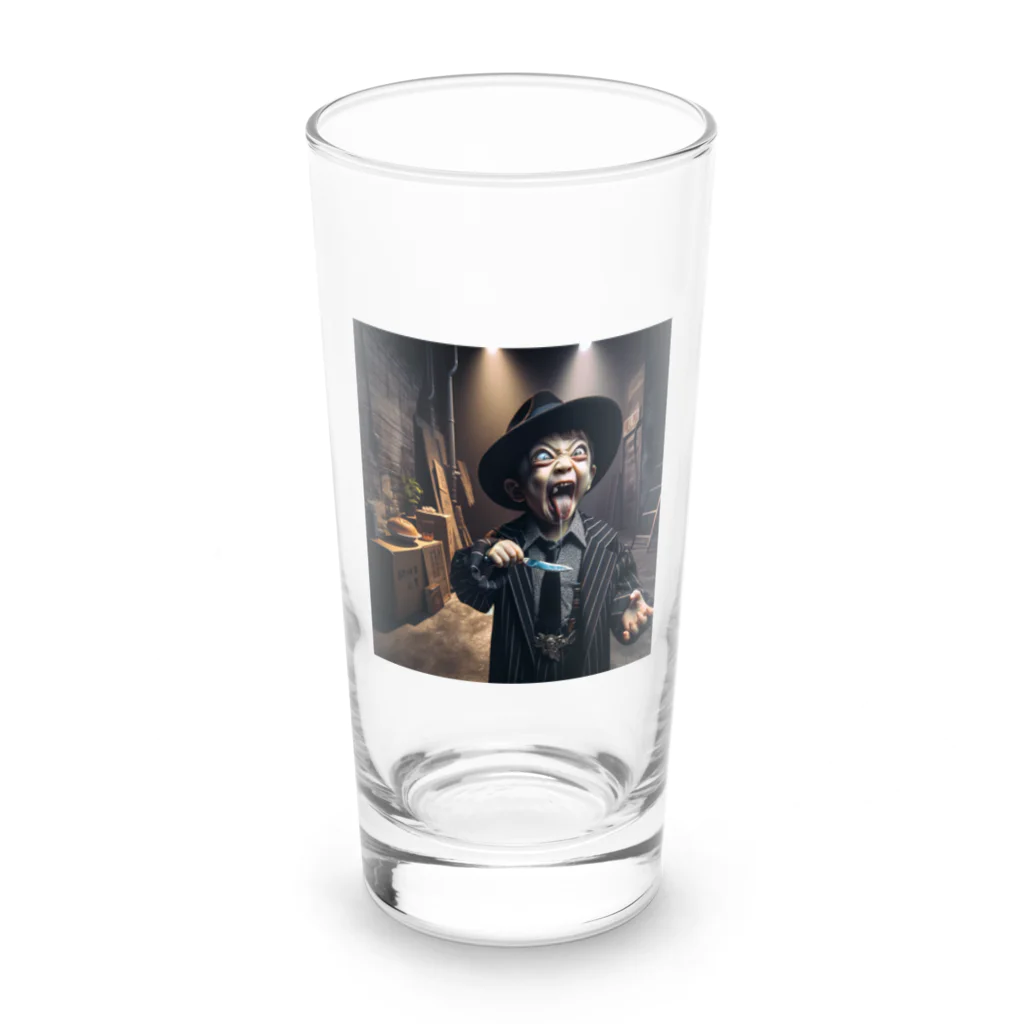 funny-itemsの狂気、子供ギャング Long Sized Water Glass :front