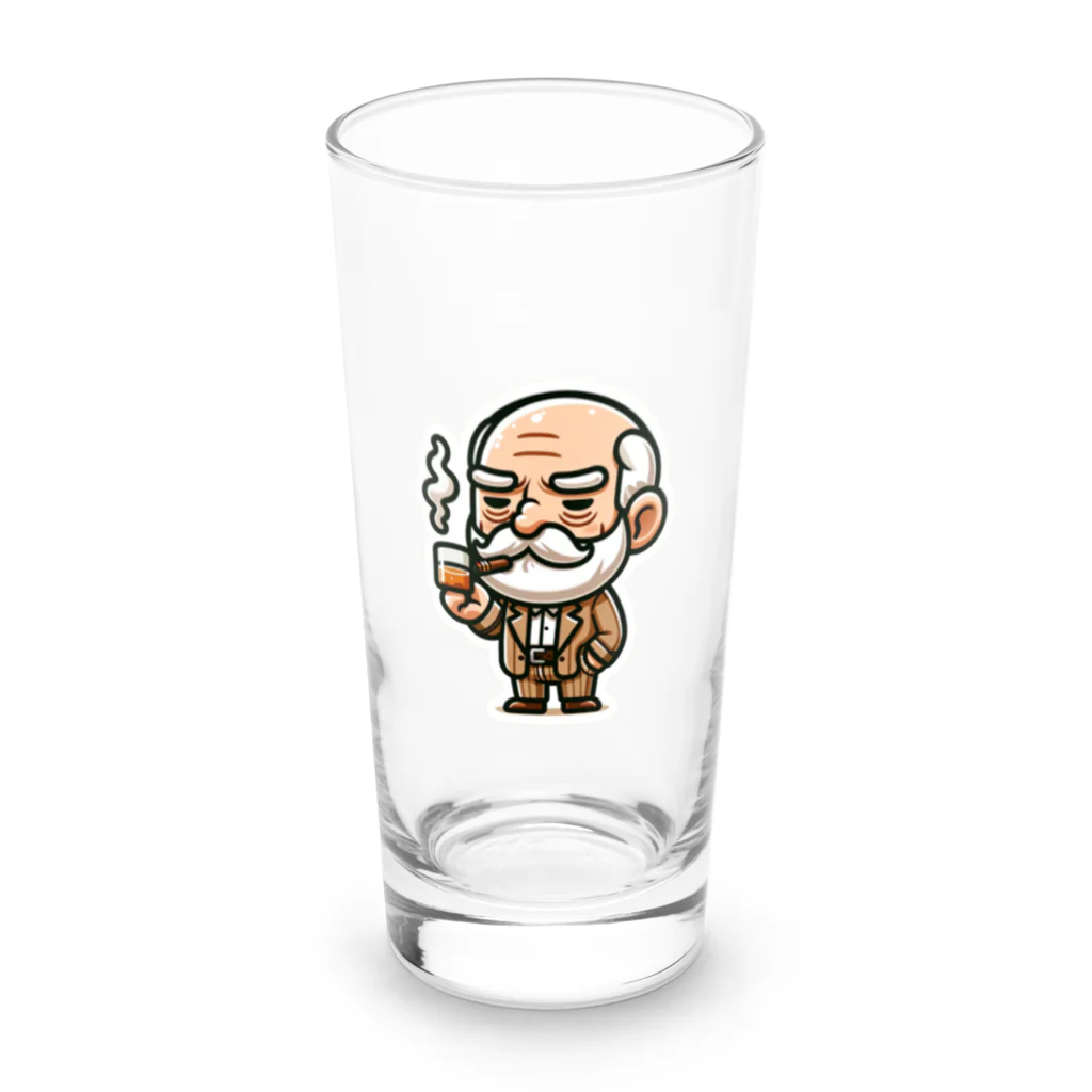 trypsin8080のアメリカンBBQのかわいいキャラクター　スモーキー・サム Long Sized Water Glass :front