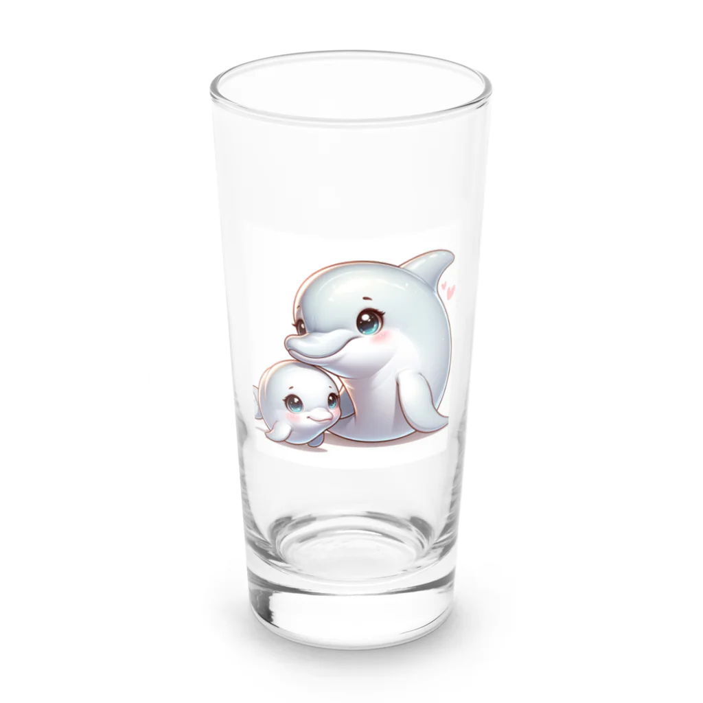 しんすけのイルカの親子 Long Sized Water Glass :front