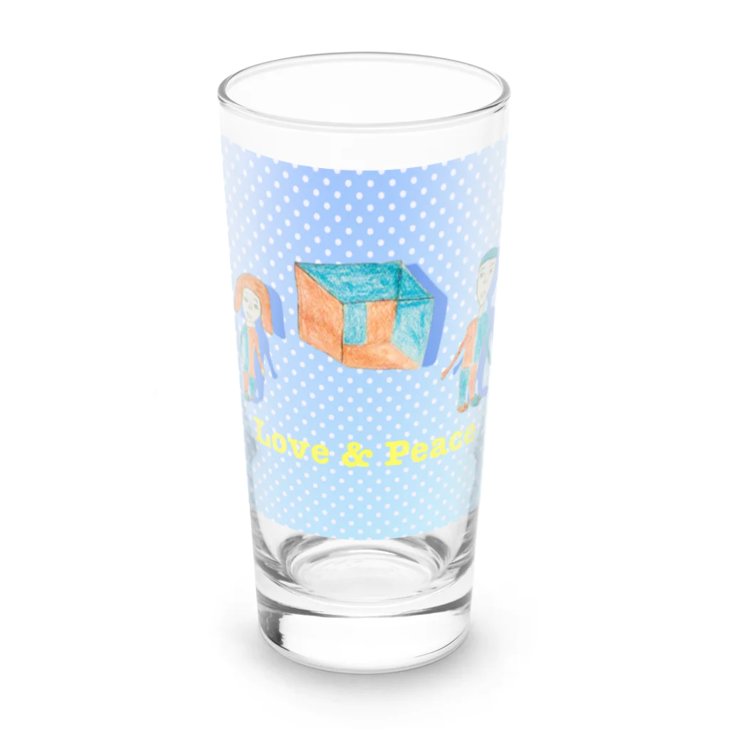 Tamon-TamonのLove & Peace ブルードット Long Sized Water Glass :front