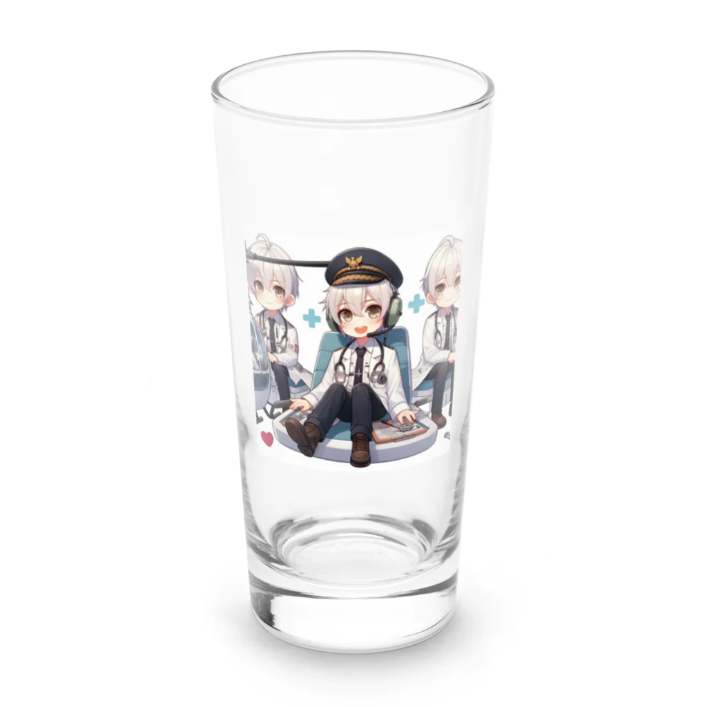 SWQAのドクターヘリ Long Sized Water Glass :front