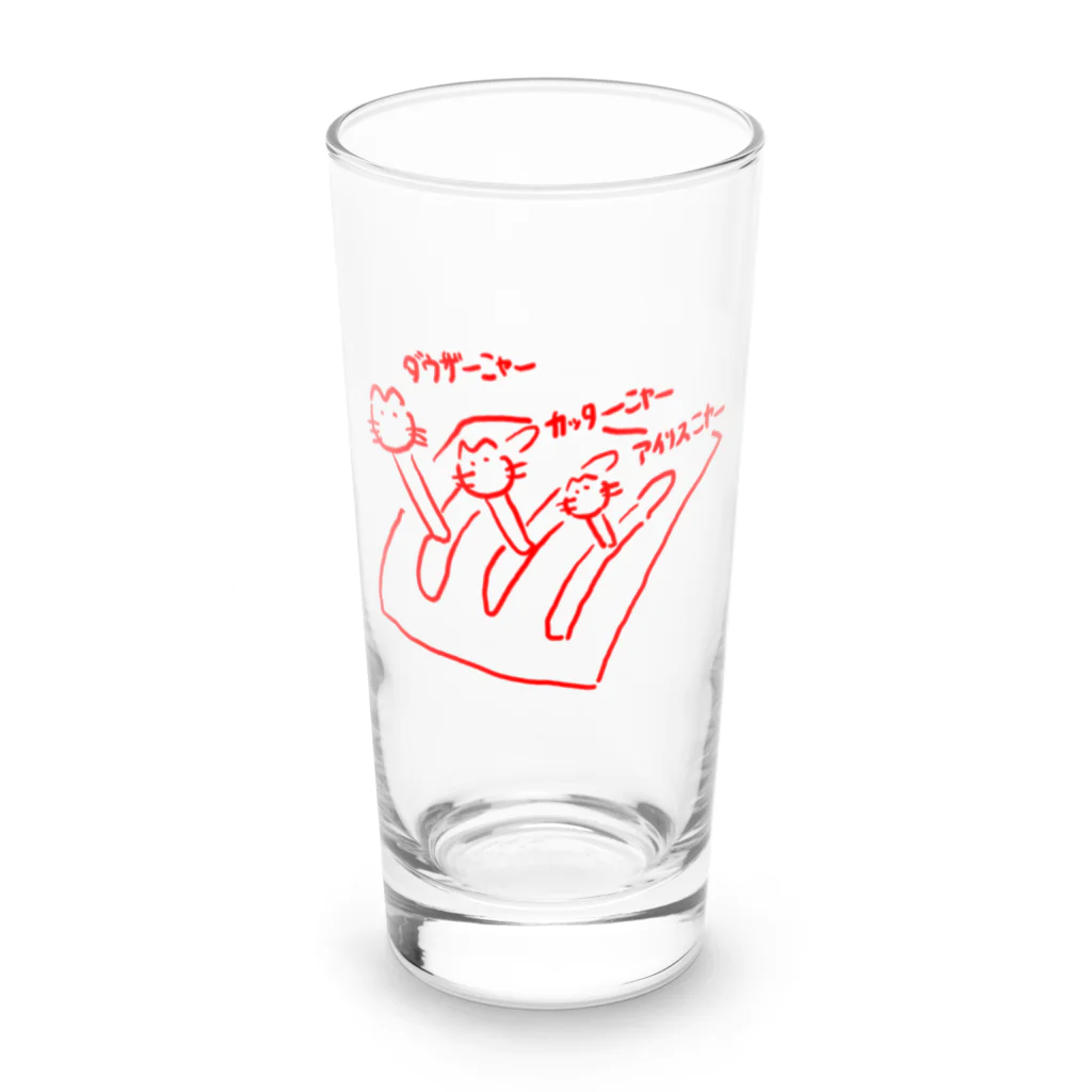 knockin-bluesのPIN３種猫(赤) Long Sized Water Glass :front