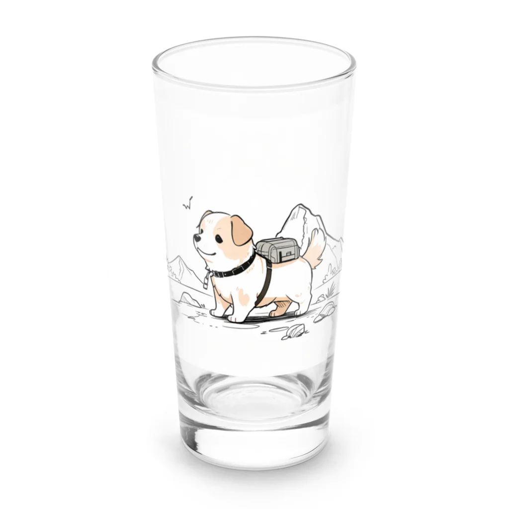 ganeshaのかわいい犬のバックグラウン Long Sized Water Glass :front