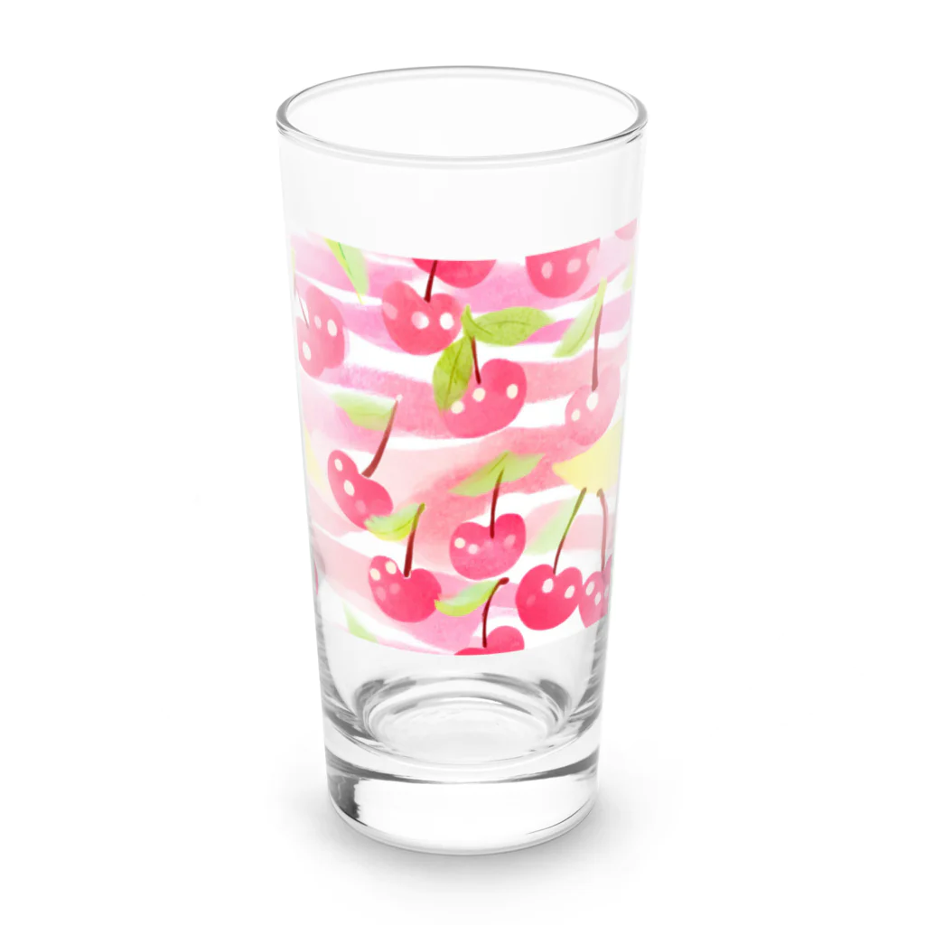 ふるーつまにあ☆のさくらんぼまみれ Long Sized Water Glass :front