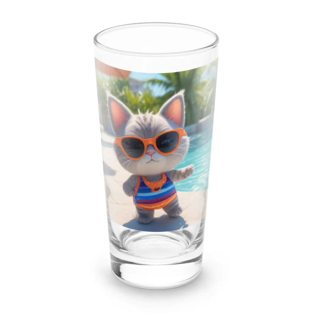 癒しの部屋🐾໒꒱のFun cat ★ Long Sized Water Glass :front