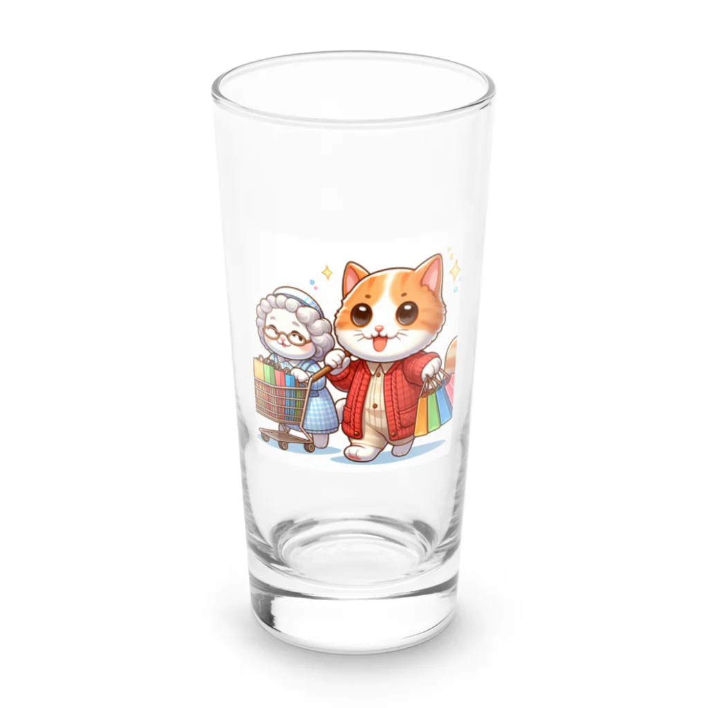 アミュペンのかわいい猫ちゃんと一緒にお買い物🐱💼  Long Sized Water Glass :front